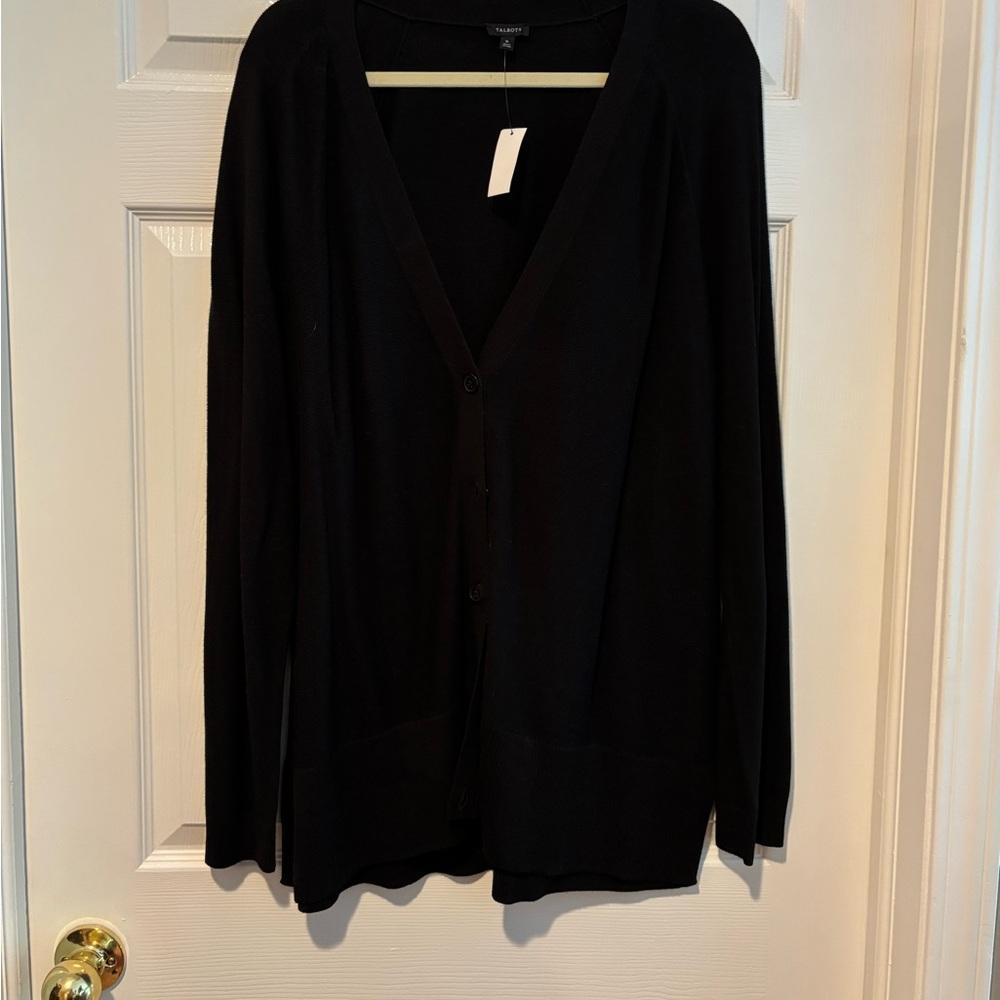 NWT Talbots Black Button Cardigan